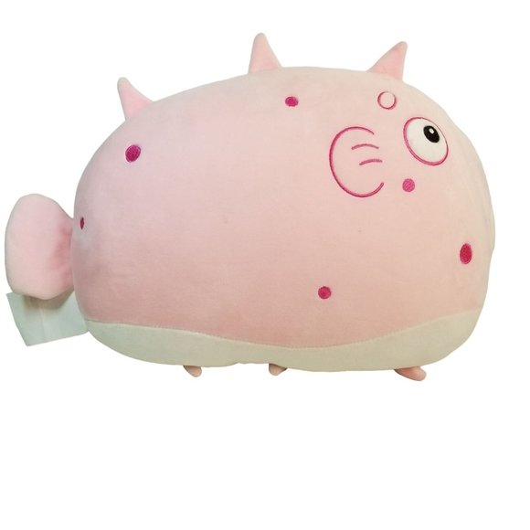 Fish Flounder Plush Pillow 16" x 12" Pink Books A Million Exclusive Toy NWOT - Picture 3 of 4